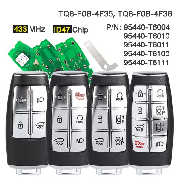 2021 Hyundai Genesis GV80 / 6-Button Smart Key / PN: 95440-T6100 /PN: 95440-T6011/ TQ8-FOB-4F35 (AFTERMARKET)